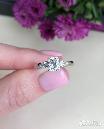 Кольцо золото с бриллиантами 0.95ct D/IF новое