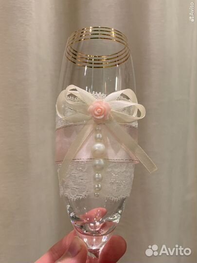 Свадебные бокалы ручной работы