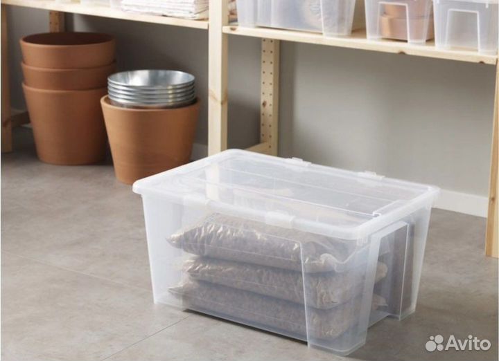 Контейнер для хранения с крышкой Самла 45л IKEA