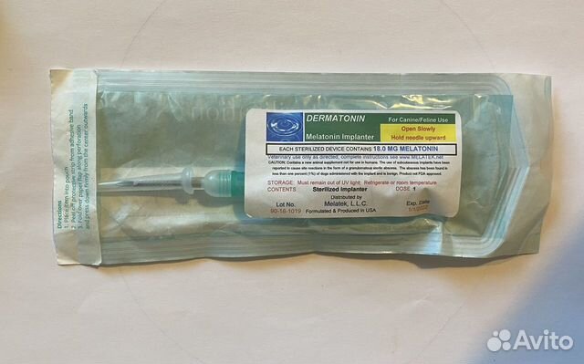 Имплант (чип) мелатонин купить в Москве | Животные и зоотовары | Авито