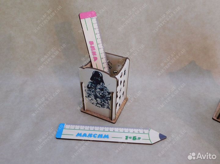 Набор: Карандашница с именной линейкой