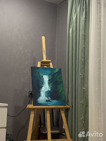 Картина маслом на холсте. Водопад