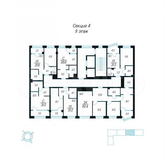 1-к. квартира, 28,8 м², 11/24 эт.