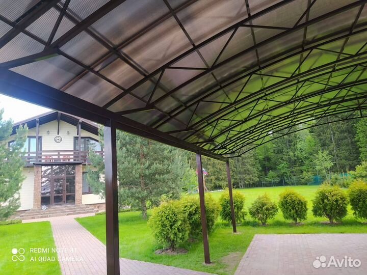 Навес из поликарбоната для авто