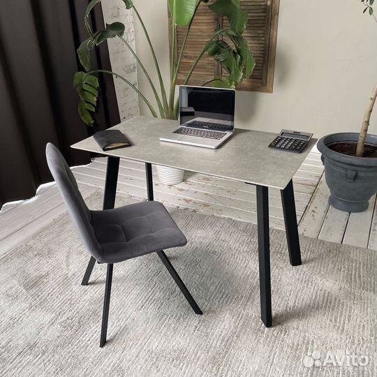 Компьютерный стол Ник. Керамогранит Цемент светлый