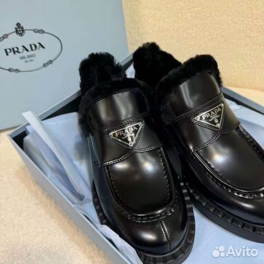 Лоберы С мехом премиум Prada обувь