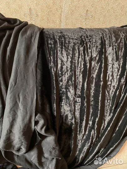 Черный бархат ткань