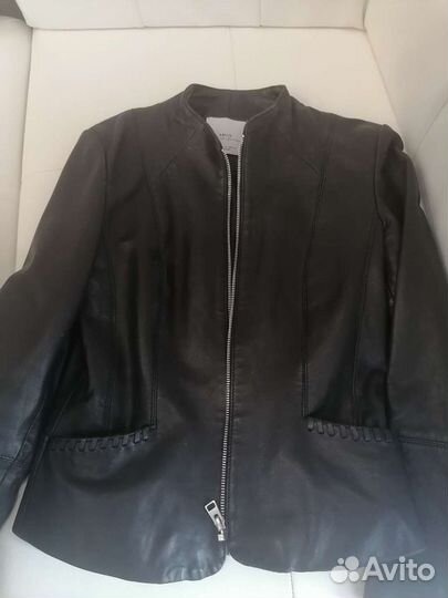 Кожаная куртка mango