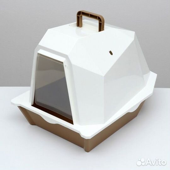 Туалет для кошек фигурный закрытый с совком, 54 х