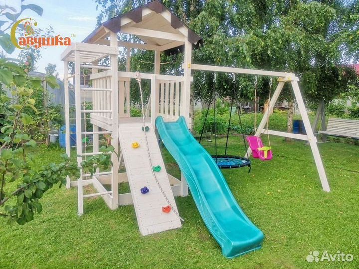 Детский комплекс песочница горка качели