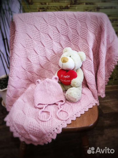 Плед детский вязаный на заказ ручная работа