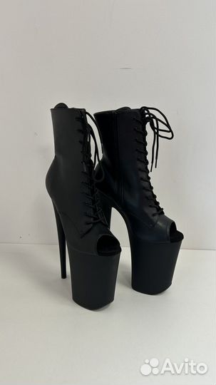 Стрипы ботильоны тройки 38 черные