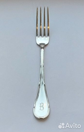 Антикварная Серебряная вилка Рельеф серебро