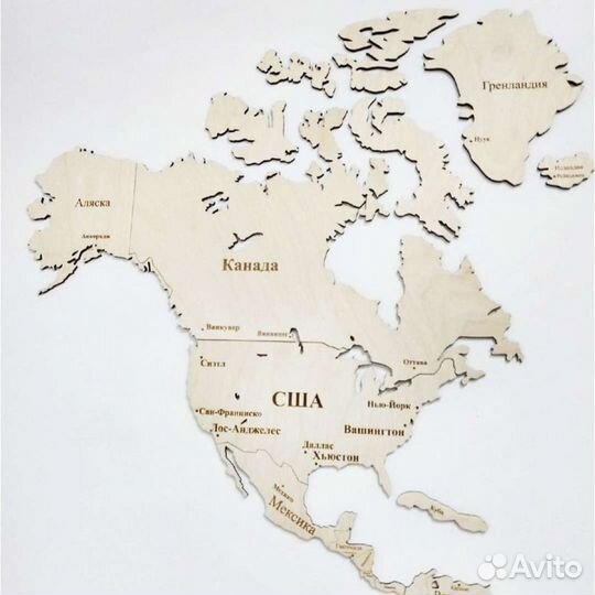 Карта мира из дерева/Интерьерная карта на стену