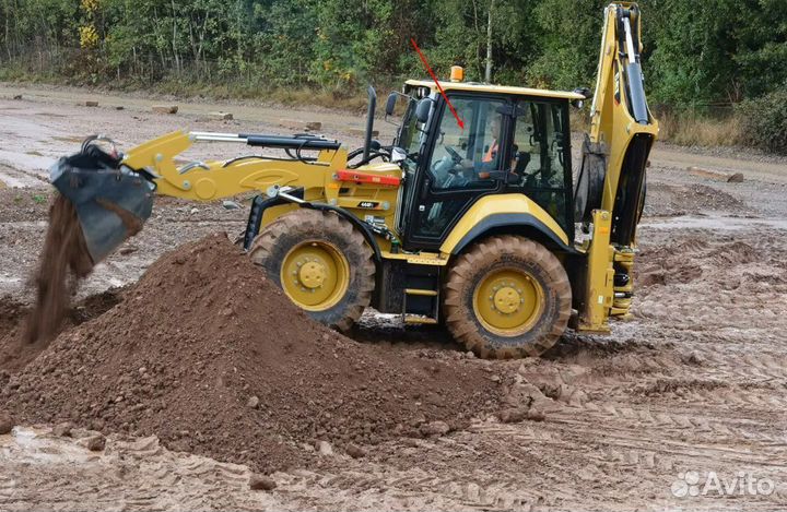 Стекло двери верхнее погрузчика Caterpillar 444