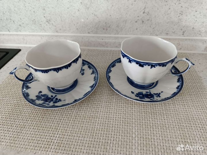 Чашка с блюдцем Гжель