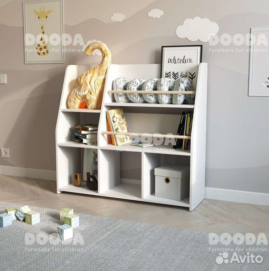 Стеллаж детский для хранения игрушек и книг