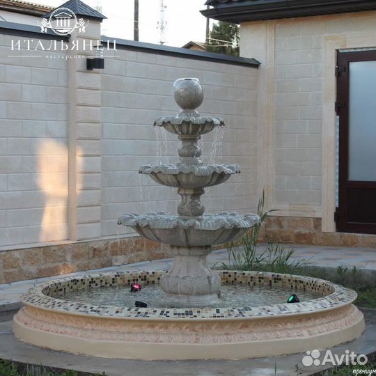 Мраморный фонтан для дачи