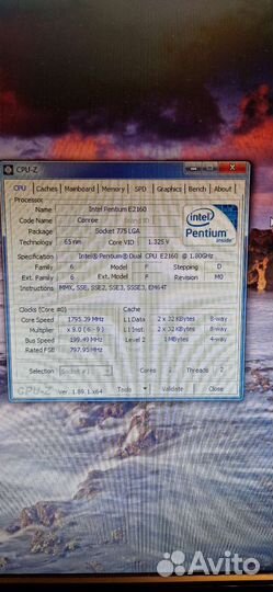 Процессор Intel Dual Core E2160 1.8Ghz/1mb/800Mhz