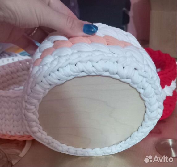 Корзина из трикотажной пряжи