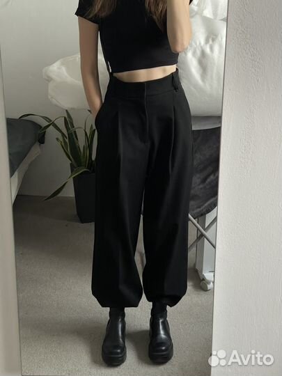 Топ шторка befree и брюки Lime xxs чёрные