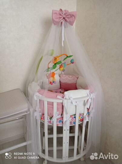 Бортик в кроватку, балдахин, держатель балдахина