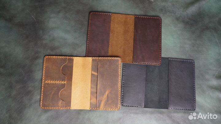Обложка на паспорт/военный билет натуральная кожа