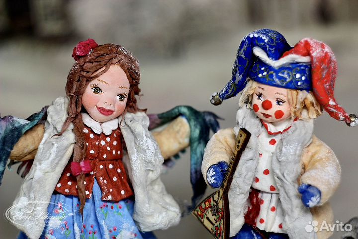 Ватные елочные игрушки