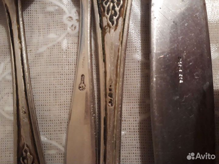 Ложки, вилки, ножи мельхиор