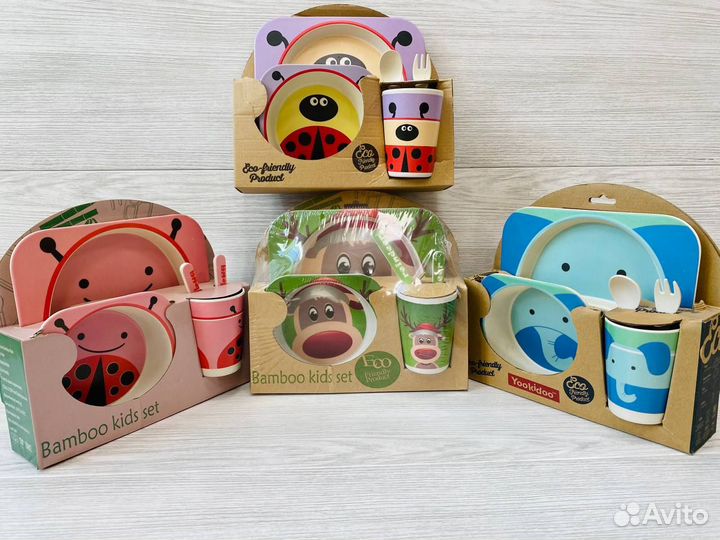 Новая детская посуда из бамбука