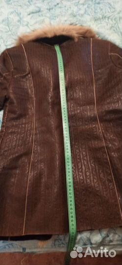 Дубленка Мех Воротник енот натурал бу 48-50р