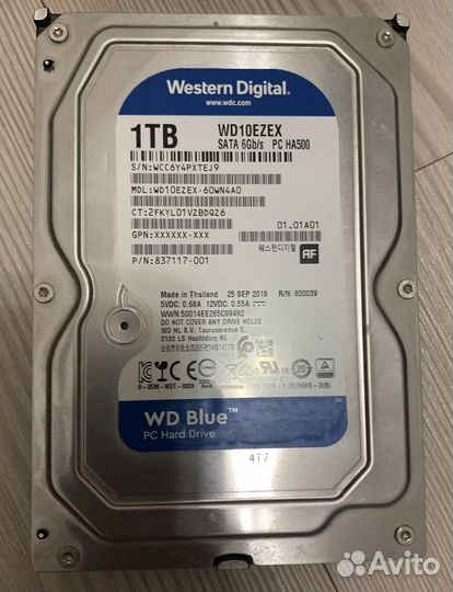 Жесткие диски WD Green и Blue на 1000гб (1 тб)