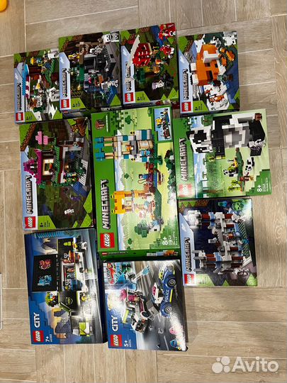 Коробки Lego minecraft и lego city