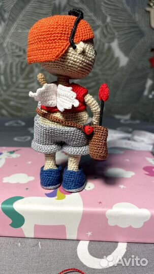 Игрушка вязаная ручной работы. Купидон