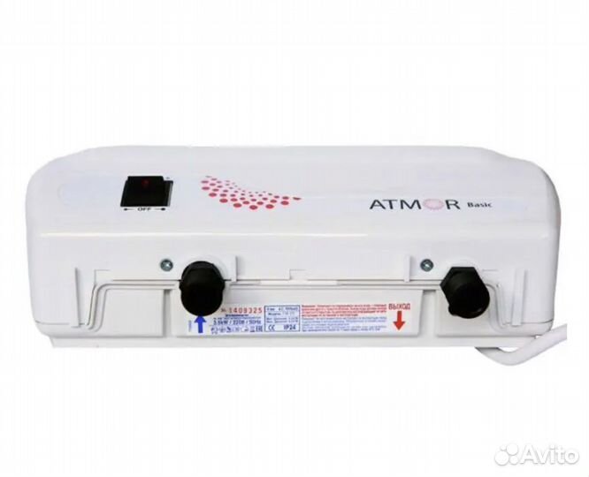 Водонагреватель проточный Atmor с душевой лейкой