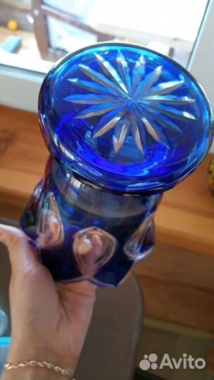 Вазы цветное стекло кобальт СССР