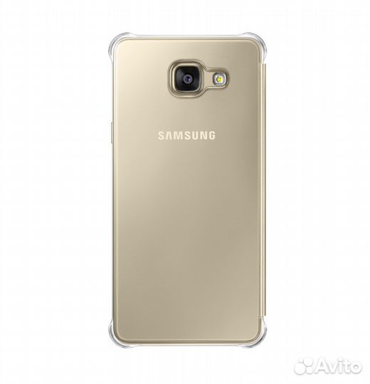Оригинал Чехол Clear View - Samsung A5 (2016) Gold