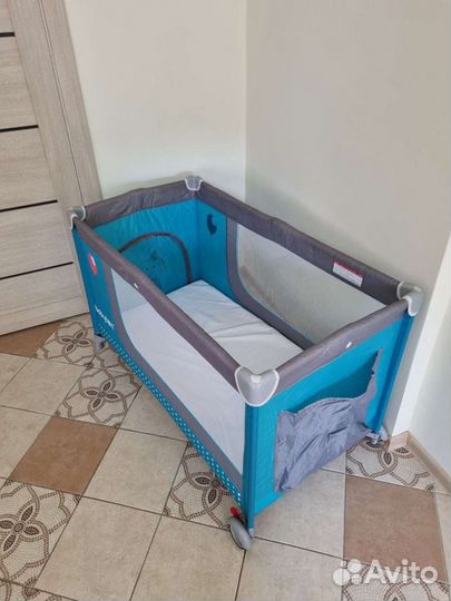 Переносная складная кровать-манеж babyton