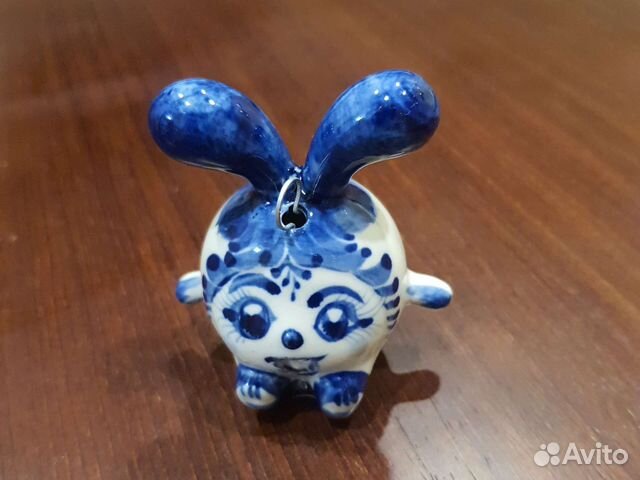 Елочная игрушка кролик Гжель