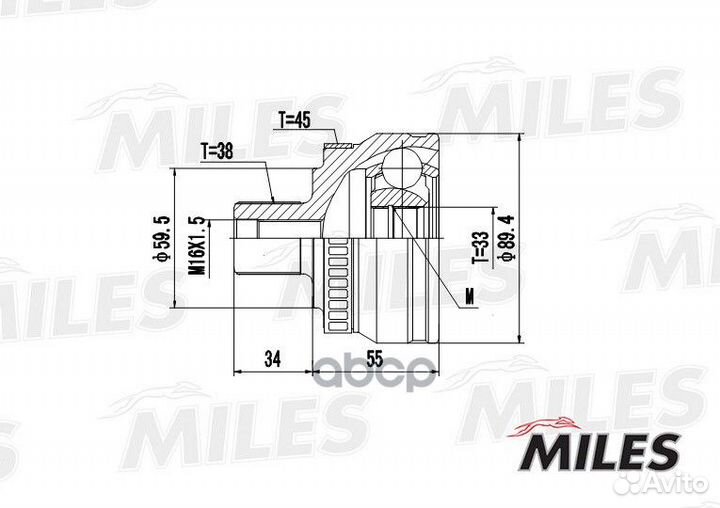 ШРУС наружный audi A4 1.6-2.0 00- (с ABS) (GKN