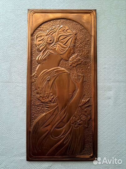 Чеканка СССР медная панно на стену