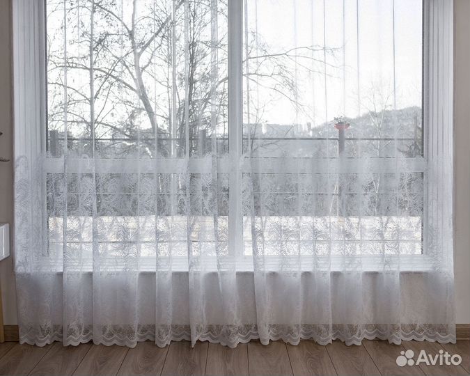 Микросетка с орнаментом тюль Элиза