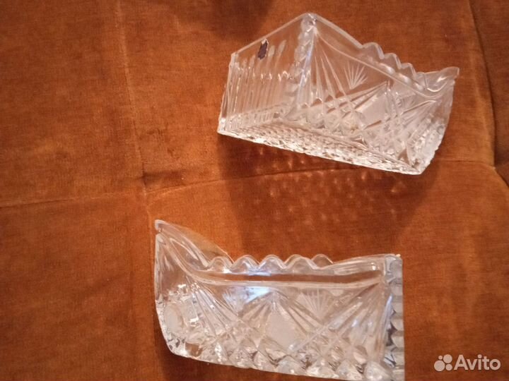 Хрустальный салатник-менажница СССР