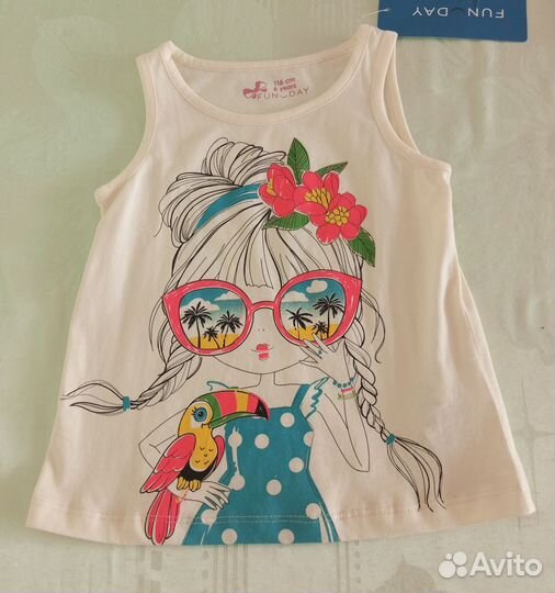 Майка Fun day для девочки 116 рост, новая
