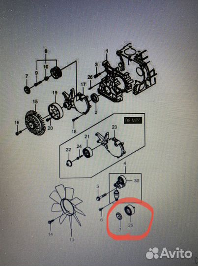 Ролик обводной приводного ремня SSY Kyron/Actyon/R