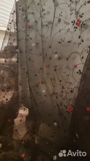 Тюль органза чёрная