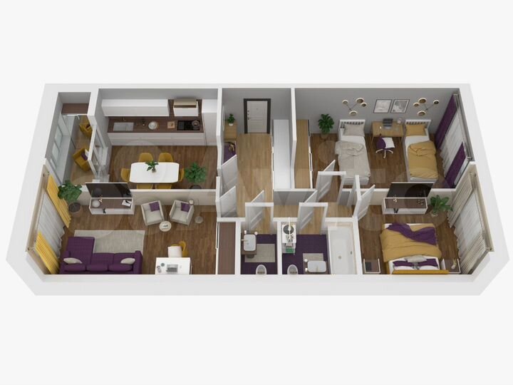 3-к. квартира, 78,7 м², 1/15 эт.