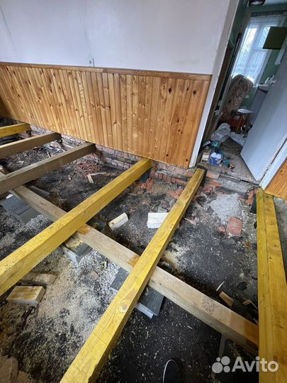 Замена деревянного пола Ремонт / Монтаж