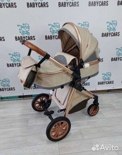 Коляска 3в1 трансформер Новая (светло-Бежевый)