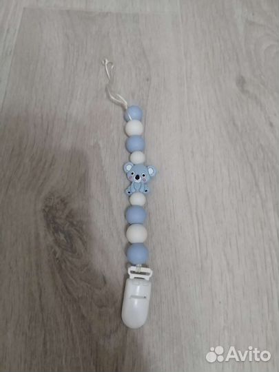 Держатель для пустышки силиконовый + грызунок